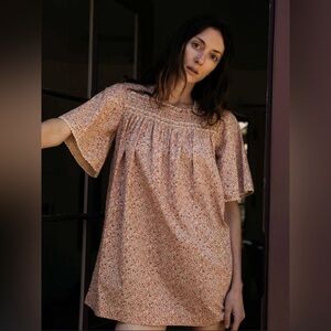 Doen Rosemary Dress in Dusty Pink romantic tunic, size M,